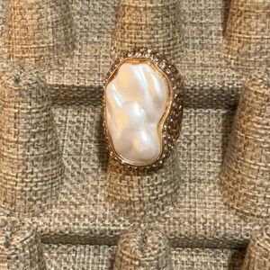 Gold and Pearl Statement Ring